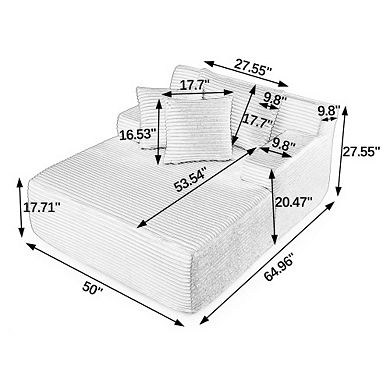 KWPZQEB Velvet Single Lazy Sofa Lounge Chair with Backrest & Pillow for Living Room