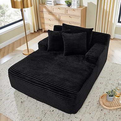 KWPZQEB Velvet Single Lazy Sofa Lounge Chair with Backrest & Pillow for Living Room