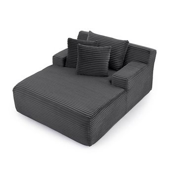 KWPZQEB Velvet Single Lazy Sofa Lounge Chair with Backrest & Pillow for Living Room
