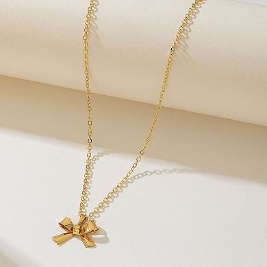 Women's Bow - Shaped Pendant Necklace
