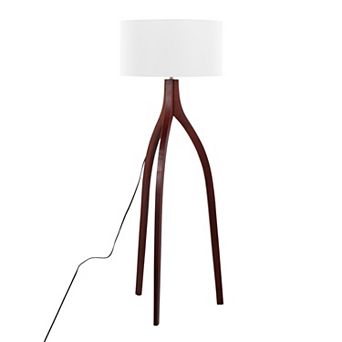 Loheer Contemporary Wishbone Floor Lamp with Fabric Shade