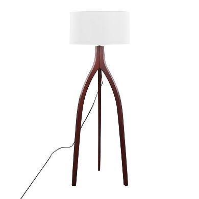Loheer Contemporary Wishbone Floor Lamp with Fabric Shade