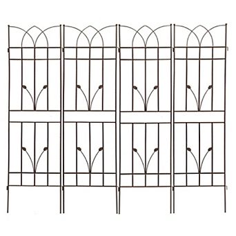 4 pc Metal Garden Trellis Set for Climbing Vines Flowers and Vegetables