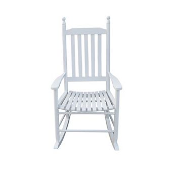 Outdoor Rocking Chair with Armrests and Wood Frame