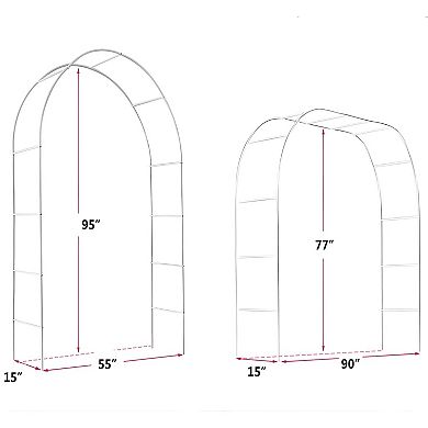 Yard Pathway Arbor Arch Trellis for Garden Walkway Vines and Flowers