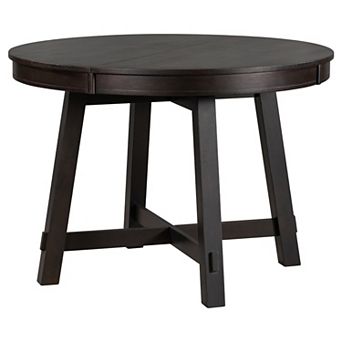 KWPZQEB Farmhouse Round Extendable Dining Table with 16" Leaf for Kitchen, Dining Table