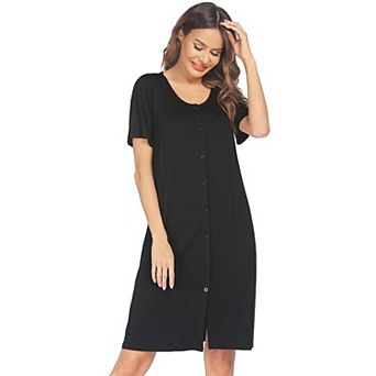 Ekouaer Dresses for Women Button Down Nightgowns Short Sleeve