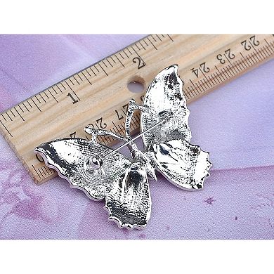 Stunning Black Clear Crystal Rhinestone Winged Butterfly Insect Brooch