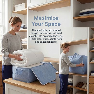 1 Pcs Clothes Storage, Foldable Storage Bag, Wavy Moving Bag for Organizing Comforter