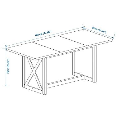 KWPZQEB 70.87Inch Farmhouse Dining Table for 6-8 People, Rectangular Wooden Kitchen Table