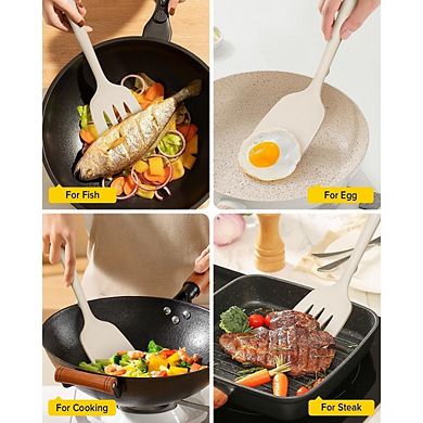 2-Pack Silicone Spatula Turners, Heat-Resistant, Nonstick