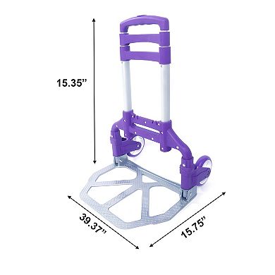 Portable Folding Hand Truck Dolly Aluminum Frame, Telescopic Handle
