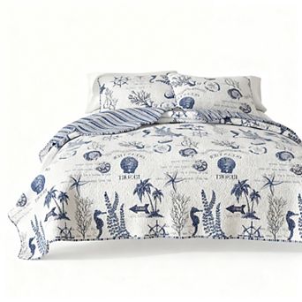 Summer beach bedspread can be used on both sides