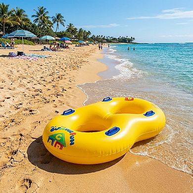 Double Inflatable Pool Float Tube with Handles Heavy Duty PVC Water Lounger Beach Lake Use
