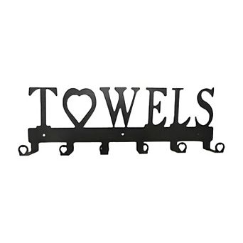 6-Hook Wall Towel Rack Metal Bathroom Laundry Room Hooks for Towels and Robes