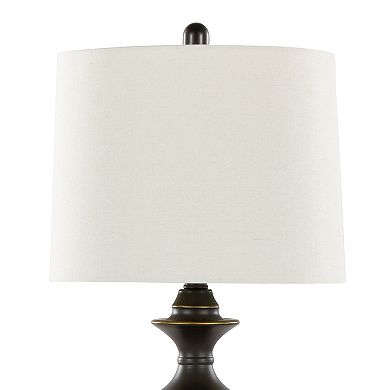 Loheer Contemporary Metal Table Lamp Set with Linen Shade