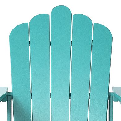 Outdoor Patio HDPE Adirondack Chair With Cup Holder and Table Set