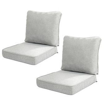Aoodor 24 x 26 Inch Outdoor Seat Cushion Set of 2, Water-Resistant & Fade Resistant Deep Seat