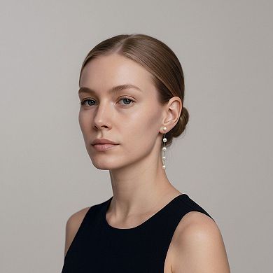 Pearl Drop Earrings with Delicate Chain Detailing and Graduated Bead Accents