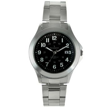 Peugeot Mens 40mm Military Dial Stainless Steel Bracelet watch