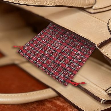 11.81"x15.75" Durable Plaid Drawstring Bag 1 Pc