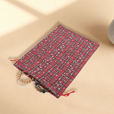 11.81"x15.75" Durable Plaid Drawstring Bag 1 Pc