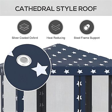 Pop Up Canopy Shelter with Carry Bag and Mesh Panels for Backyard or Beach