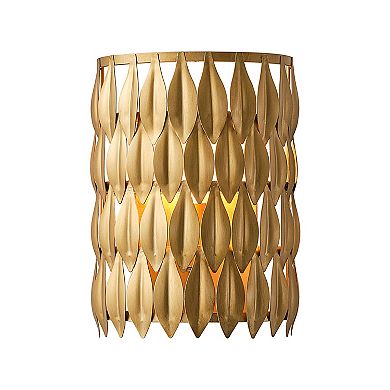 11" Art Deco Gold 1-Light Leaf Flush Mount Wall Light Sconce for Hallway