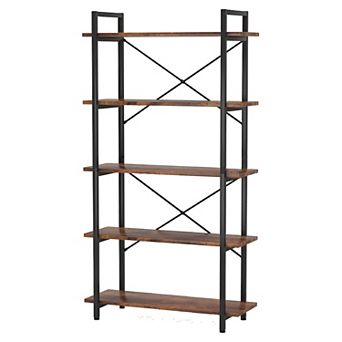 Industrial 5-Shelf Bookcase for Living Room, Bedroom, Office, or Balcony