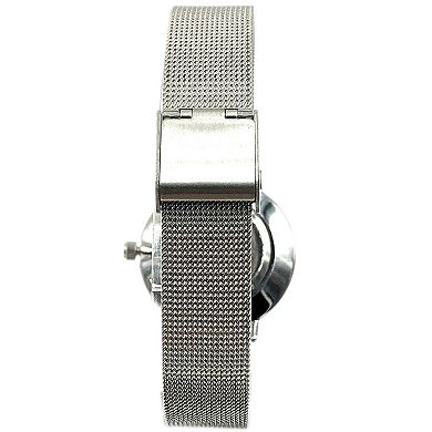 Peugeot Womens 30mm Sleek Stainless Steel Self-Adjustable Breathable Mesh Band Watch