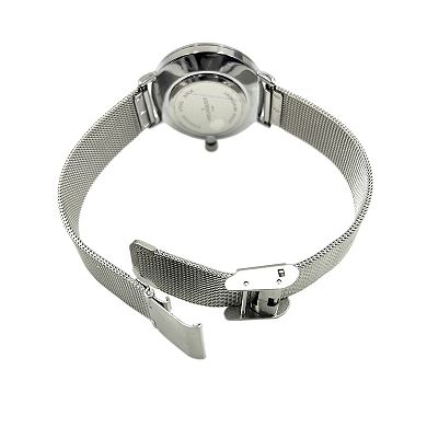 Peugeot Womens 30mm Sleek Stainless Steel Self-Adjustable Breathable Mesh Band Watch