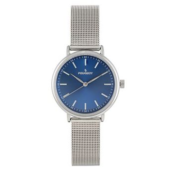 Peugeot Womens 30mm Sleek Stainless Steel Self-Adjustable Breathable Mesh Band Watch