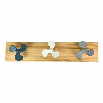 Boat Propeller Wall Hook Rack 24 in Wood Board Nautical Beach House Decor