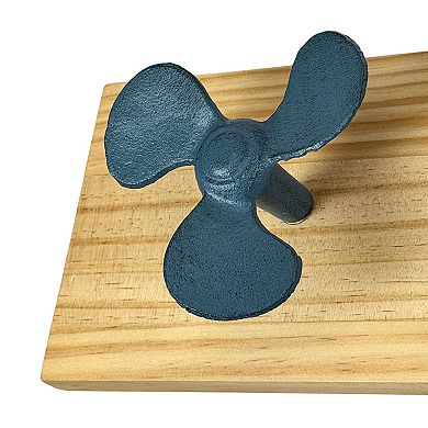 Boat Propeller Wall Hook Rack 24in Wood Board Nautical Beach House Decor