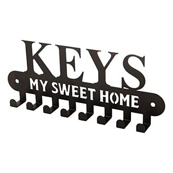 Sweet Home Wall Key Holder with 8 Hooks Metal Entryway Key Organizer Rack