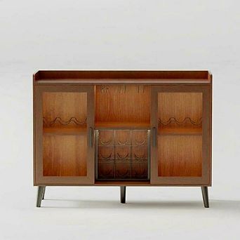 Wine Bar Cabinet with Wine Rack and LED Light, Kitchen Sideboard and Buffet Cabinet Coffee Bar