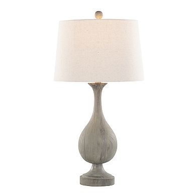 Loheer Cipolla Polyresin Table Lamp Set with Linen Shade, Set of 2