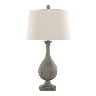 Loheer Cipolla Polyresin Table Lamp Set with Linen Shade, Set of 2