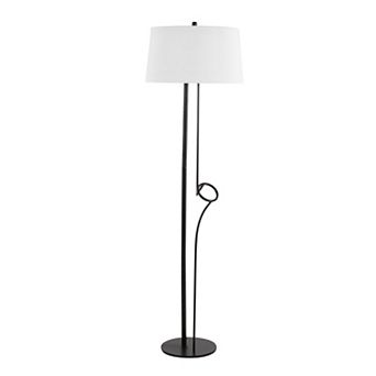 Loheer Contemporary Steel Floor Lamp with Linen Shade