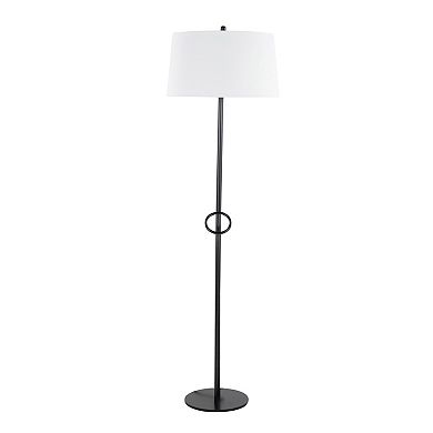 Loheer Contemporary Steel Floor Lamp with Linen Shade