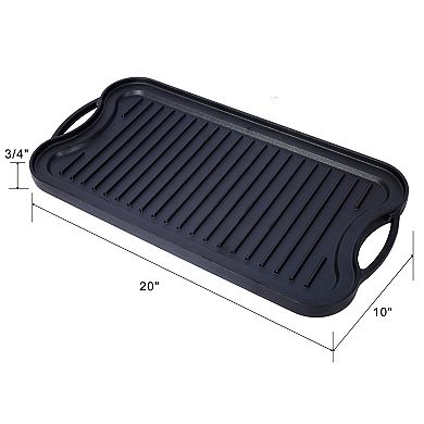 Pre-Seasoned Cast Iron Reversible Rectangular Grill、Griddle
