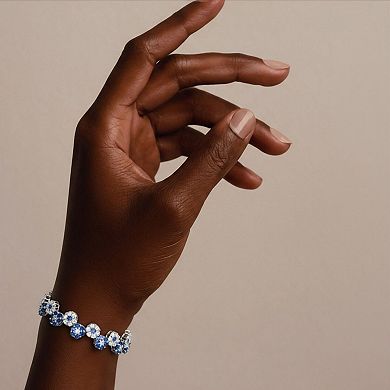 Women's Crystal Flower Bracelet with Rhinestone Accents