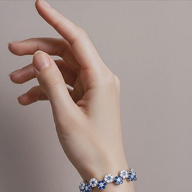 Women's Crystal Flower Bracelet with Rhinestone Accents