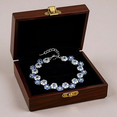 Women's Crystal Flower Bracelet with Rhinestone Accents