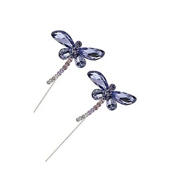 Sparkly Dragonfly Insect Hat Pin Safety Pins Brooches Suit Tie Hat Scarf Set Jewelry Accessories