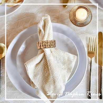 Boho Jute Napkin Rings Set of 6 Handwoven Rustic Table Decor Wedding