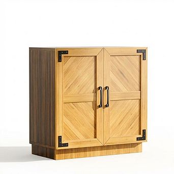 31.5"Sideboard Buffet Cabinet, Accent Credenza with Adjustable Shelves, Coffee Wine Bar Organizer