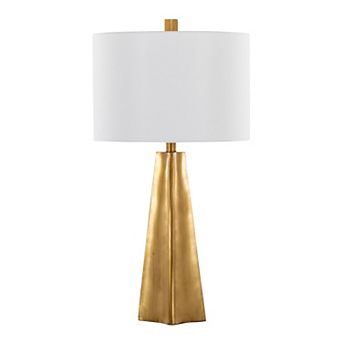 Loheer Pompeii Contemporary Polyresin Table Lamp with Linen Shade