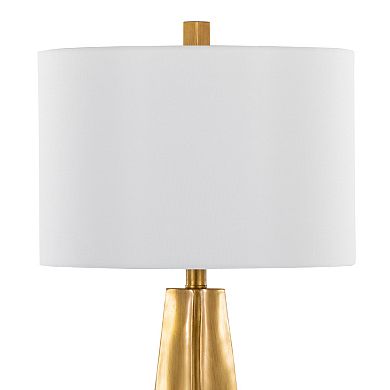 Loheer Pompeii Contemporary Polyresin Table Lamp with Linen Shade