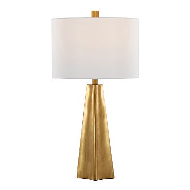 Loheer Pompeii Contemporary Polyresin Table Lamp with Linen Shade